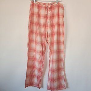 Eddie Bauer Coral Plaid Pajama Pants Size M